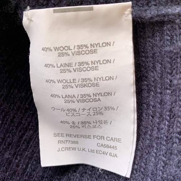 J Crew Sz XS Relaxed Fit Boat Neck Navy Blue Sweater - Picture 6 of 7